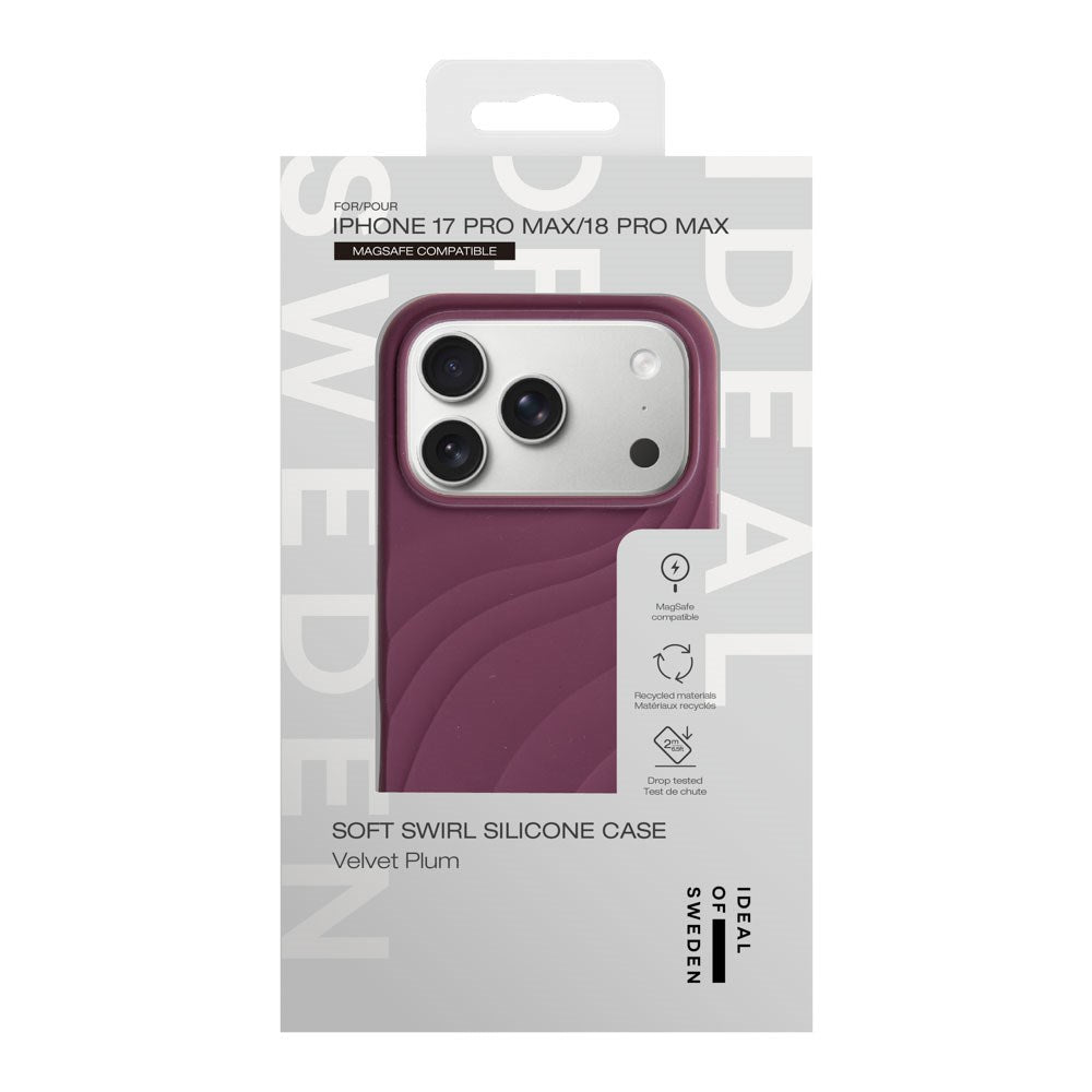 iPhone 18 Pro Max / 17 Pro Max iDeal of Sweden Soft Swirl Silikone Cover - MagSafe Kompatibel - Velvet Plum