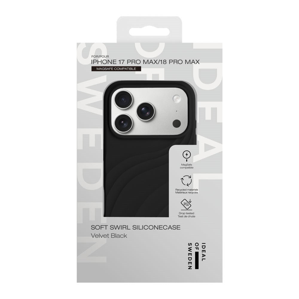 iPhone 18 Pro Max / 17 Pro Max iDeal of Sweden Soft Swirl Silikone Cover - MagSafe Kompatibel - Velvet Black