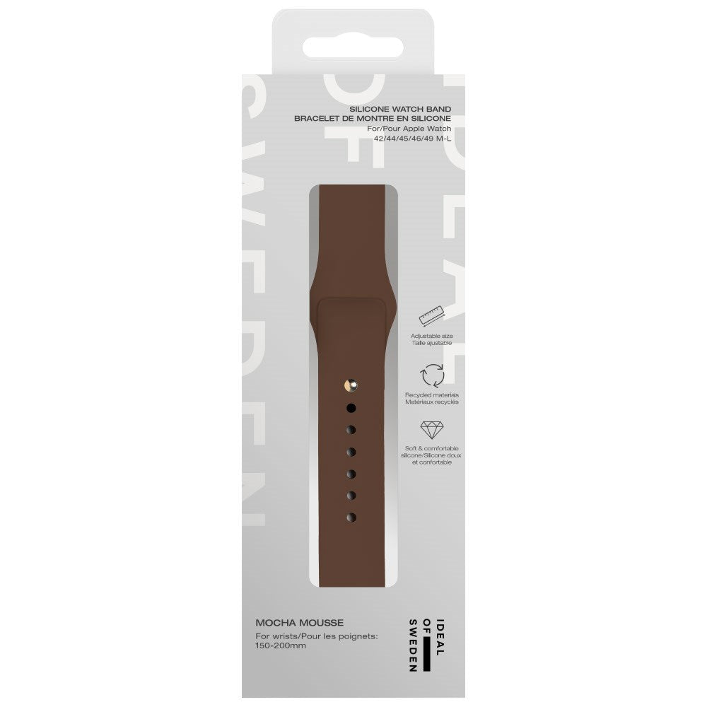 Apple Watch (42/44/SE/45/46/49mm) iDeal of Sweden Silikonerem - Str. M/L - Mocha Mousse
