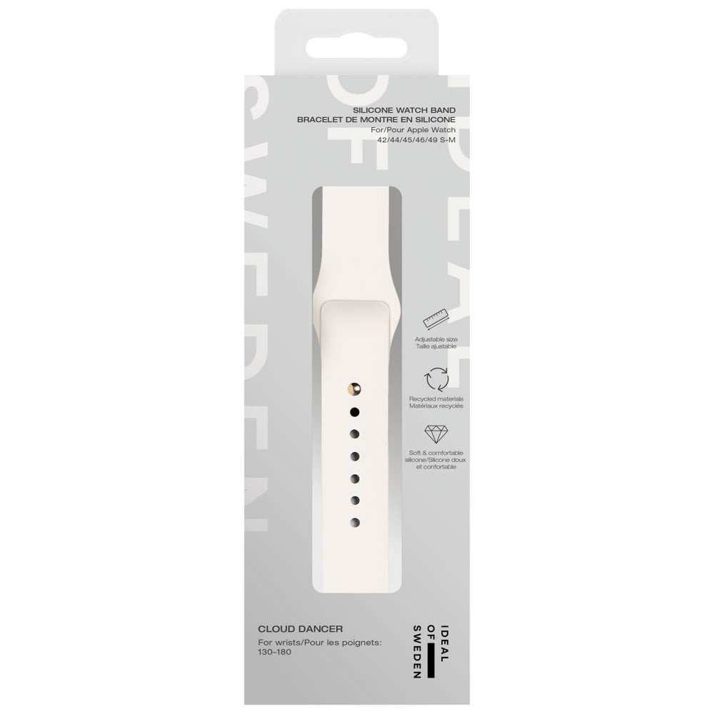 Apple Watch (42/44/SE/45/46/49mm) iDeal of Sweden Silikonerem - Str. S/M - Cloud Dancer