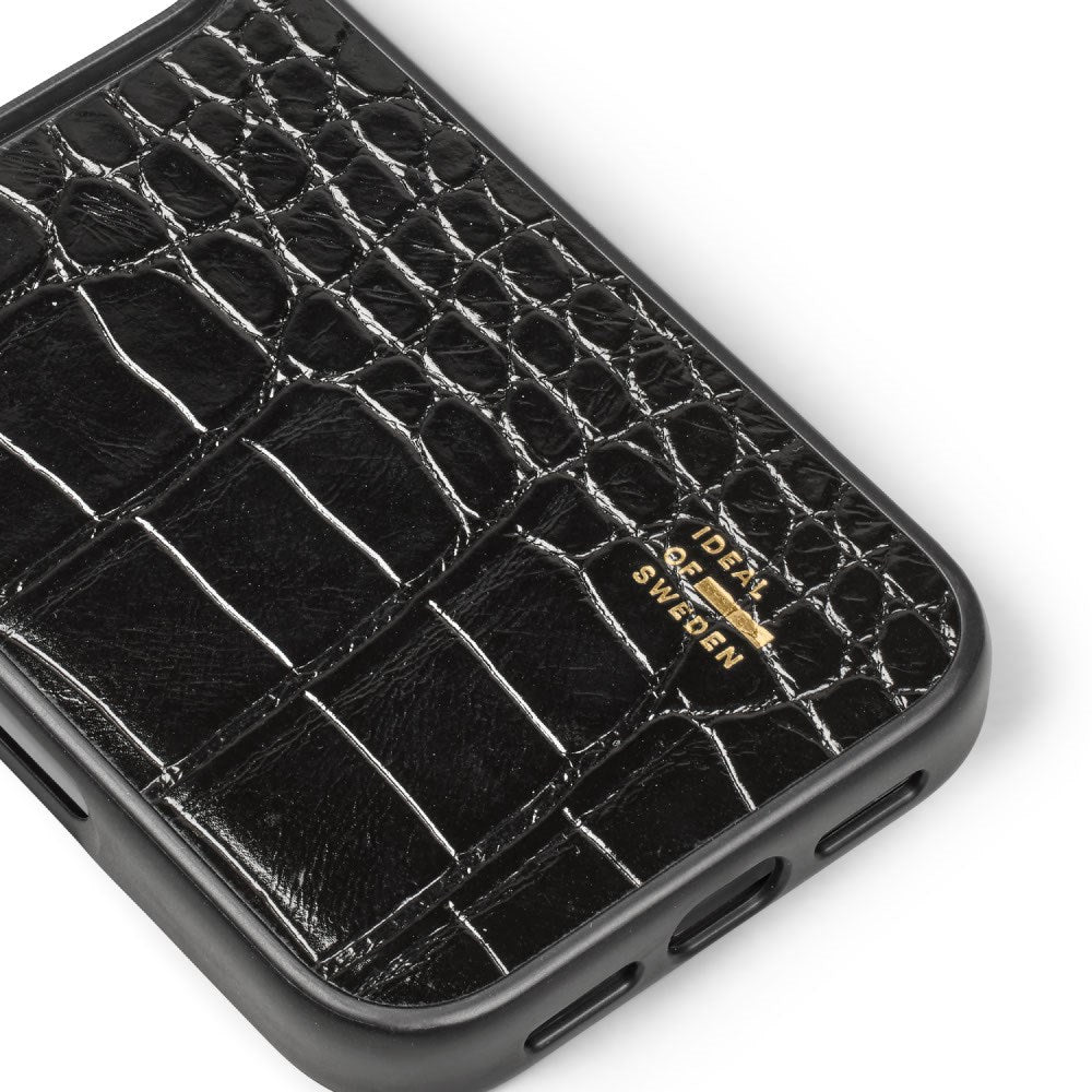 iPhone 18 Pro / 17 Pro iDeal of Sweden Vegan Leather Cover - MagSafe Kompatibel - Black Croco