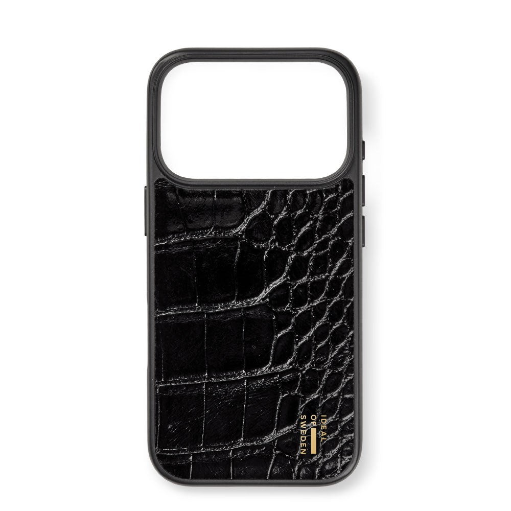 iPhone 18 Pro / 17 Pro iDeal of Sweden Vegan Leather Cover - MagSafe Kompatibel - Black Croco