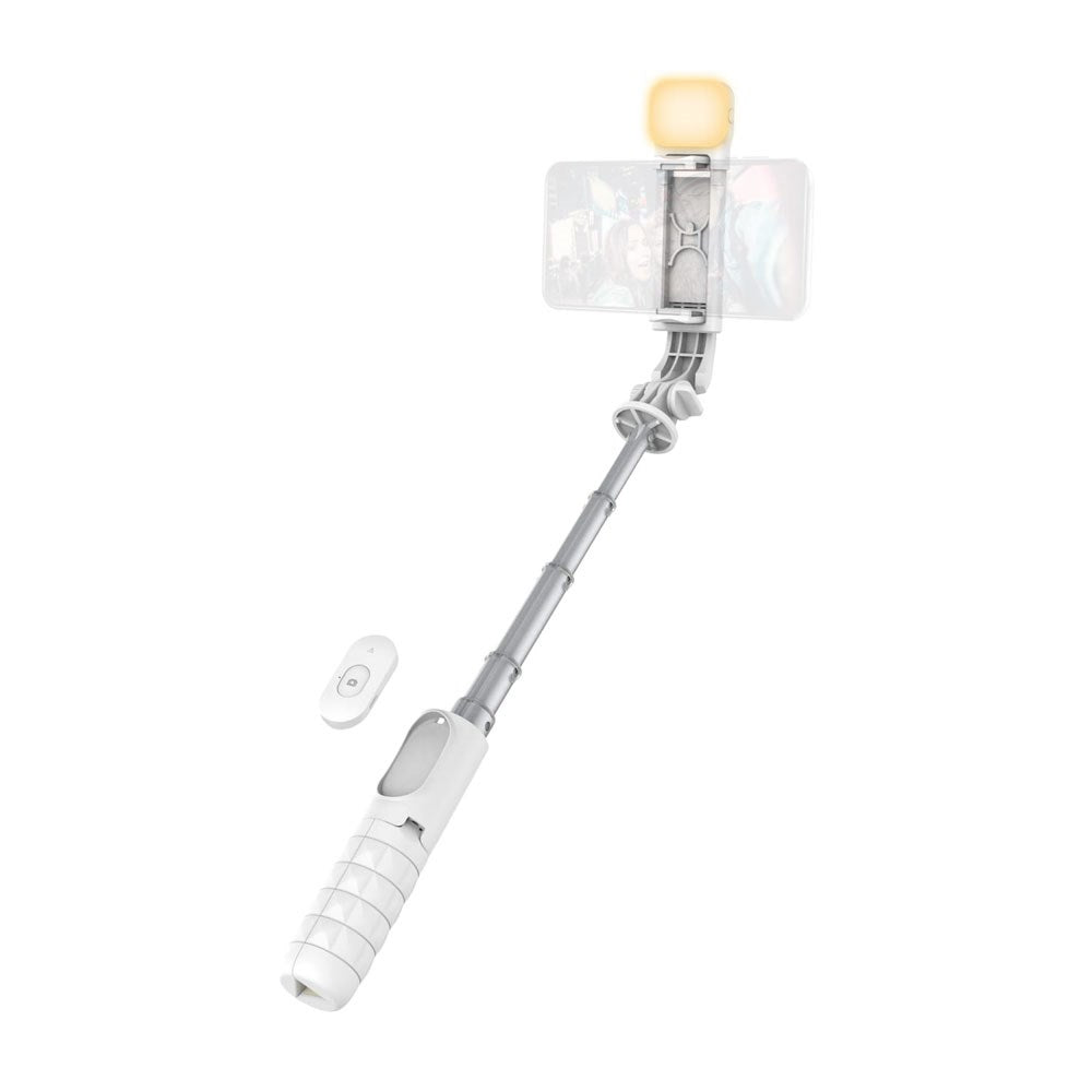 T'NB Influence Pro Multifunktionel Selfie Stang m. Tripodfunktion og LED Lys - Hvid