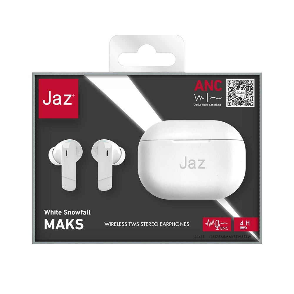 Jaz Max True Wireless Bluetooth In-Ear Høretelefoner - Hvid