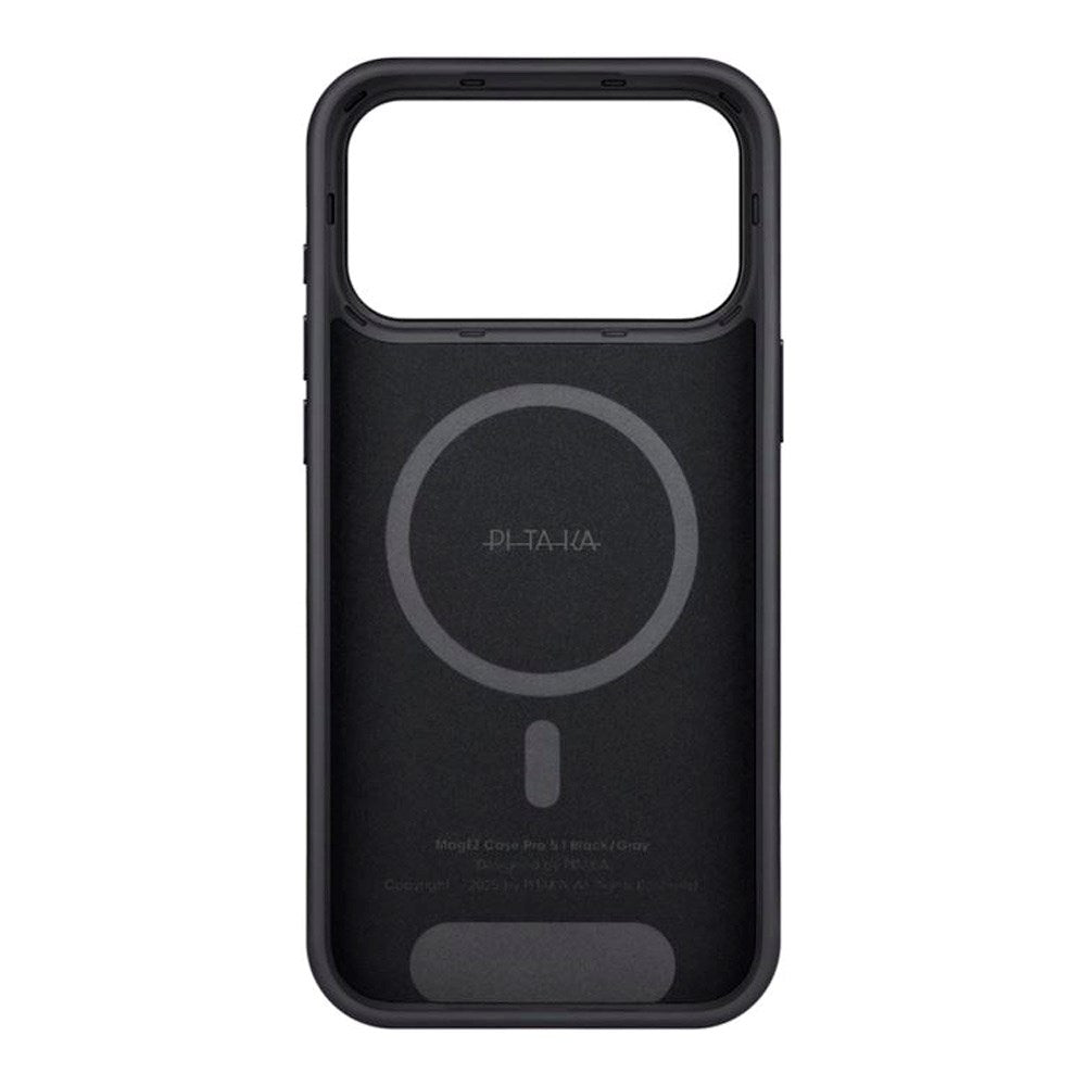 PITAKA iPhone 17 Pro Max Aramid UltraGuard Bagside Cover - MagSafe Kompatibel - Black / Grey