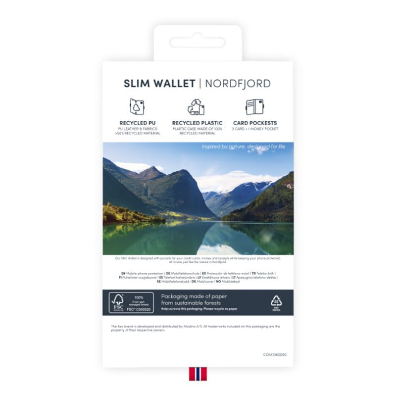 Samsung Galaxy S23+ (Plus) Key Nordfjord Slim Wallet Læder Cover m. Pung - Sort