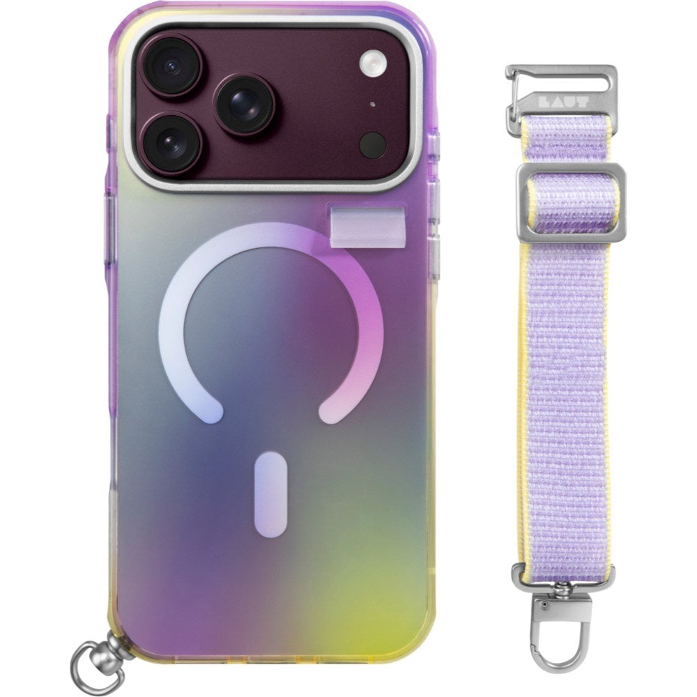 LAUT iPhone 18 Pro / 17 Pro NEON DREAM Mobil Cover med Strop - MagSafe Kompatibel - Cosmic Candy