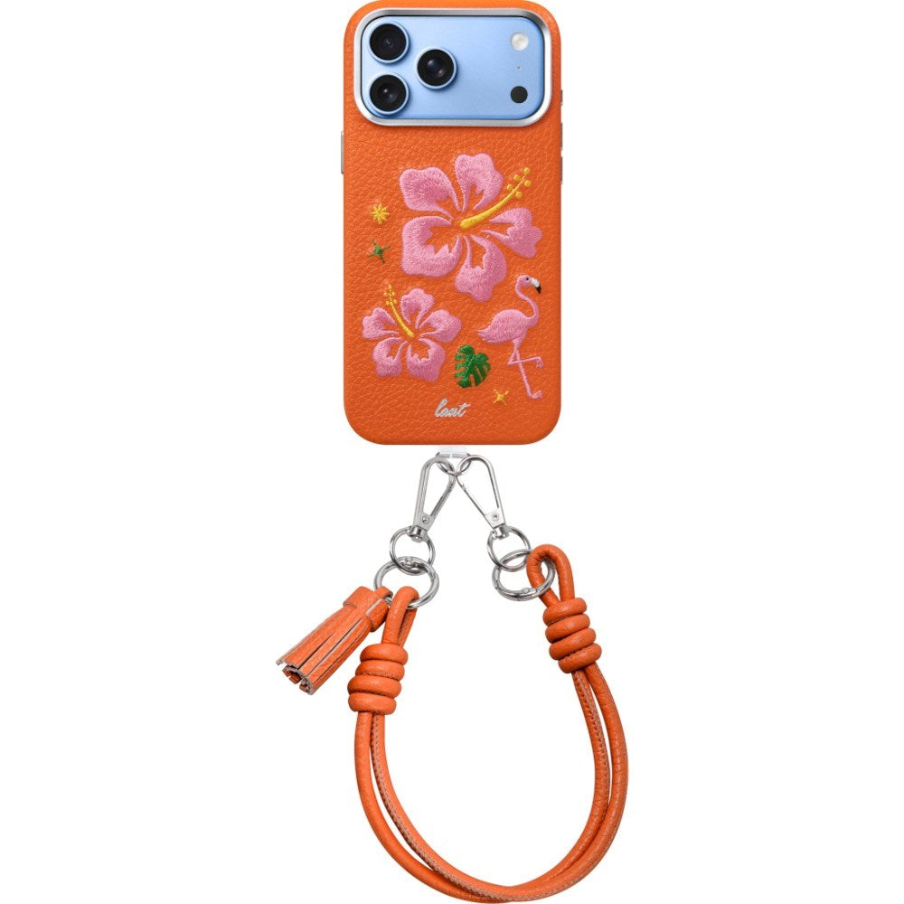 LAUT iPhone 18 Pro / 17 Pro TWINE EDGE Mobil Cover med Strop - MagSafe Kompatibel - Sunset Hibiscus