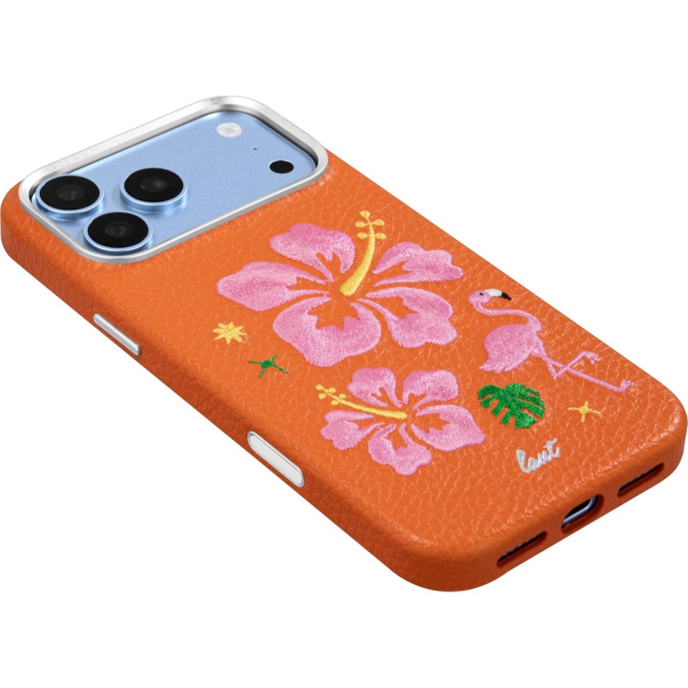 LAUT iPhone 18 Pro / 17 Pro TWINE EDGE Mobil Cover med Strop - MagSafe Kompatibel - Sunset Hibiscus