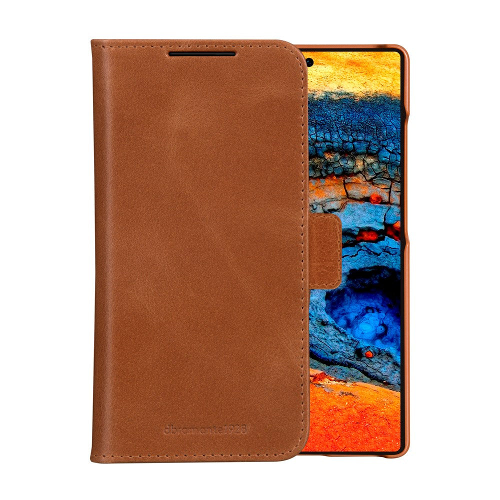 dbramante1928 Lynge - Samsung Galaxy S25 Ultra - Ægte Læder 2-i-1 Flip Cover - Tan