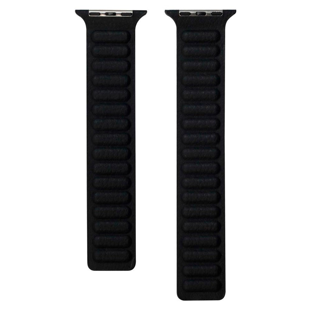 Lippa Apple Watch (42/44/SE/45/46/49mm) Magnetisk Læder Rem - Sort
