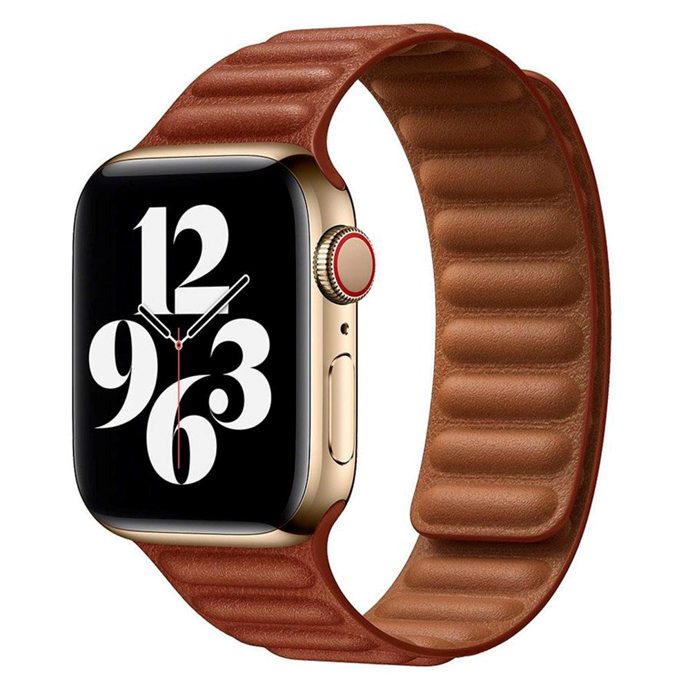 Lippa Apple Watch (42/44/SE/45/46/49mm) Magnetisk Læder Rem - Brun