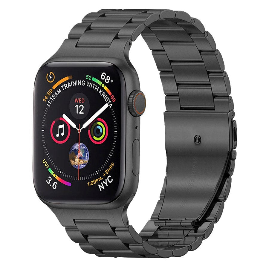 Lippa Apple Watch (38/40/SE/41/42mm) Rem i Rustfri Stål - Sort