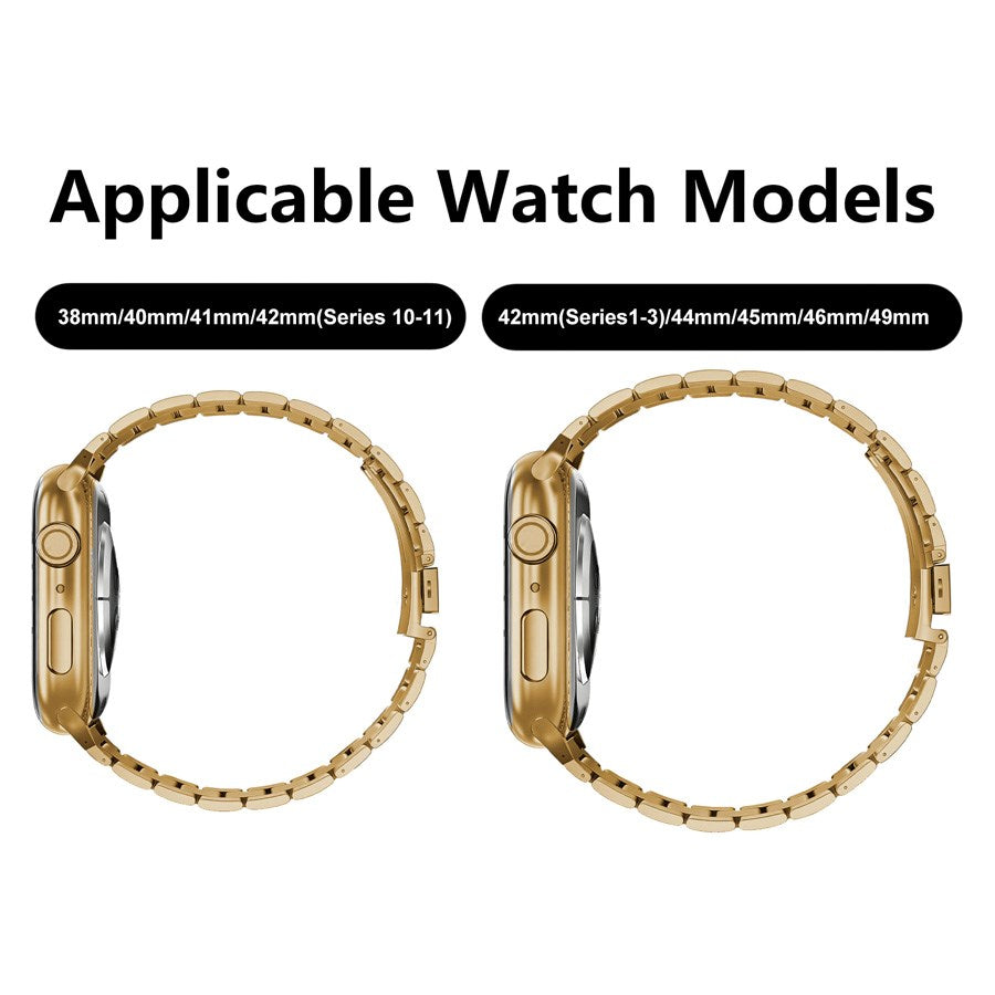 Lippa Apple Watch (42/44/SE/45/46/49mm) Rem i Rustfri Stål - Rose Gold
