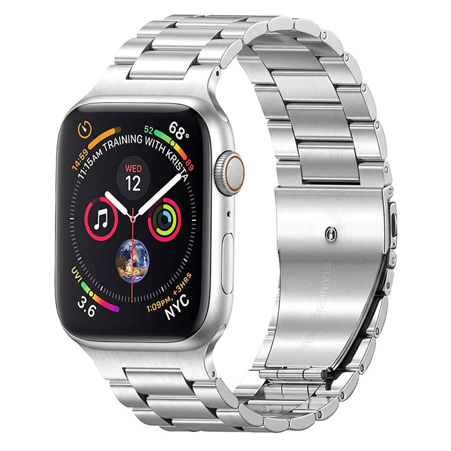 Lippa Apple Watch (42/44/SE/45/46/49mm) Rem i Rustfri Stål - Sølv