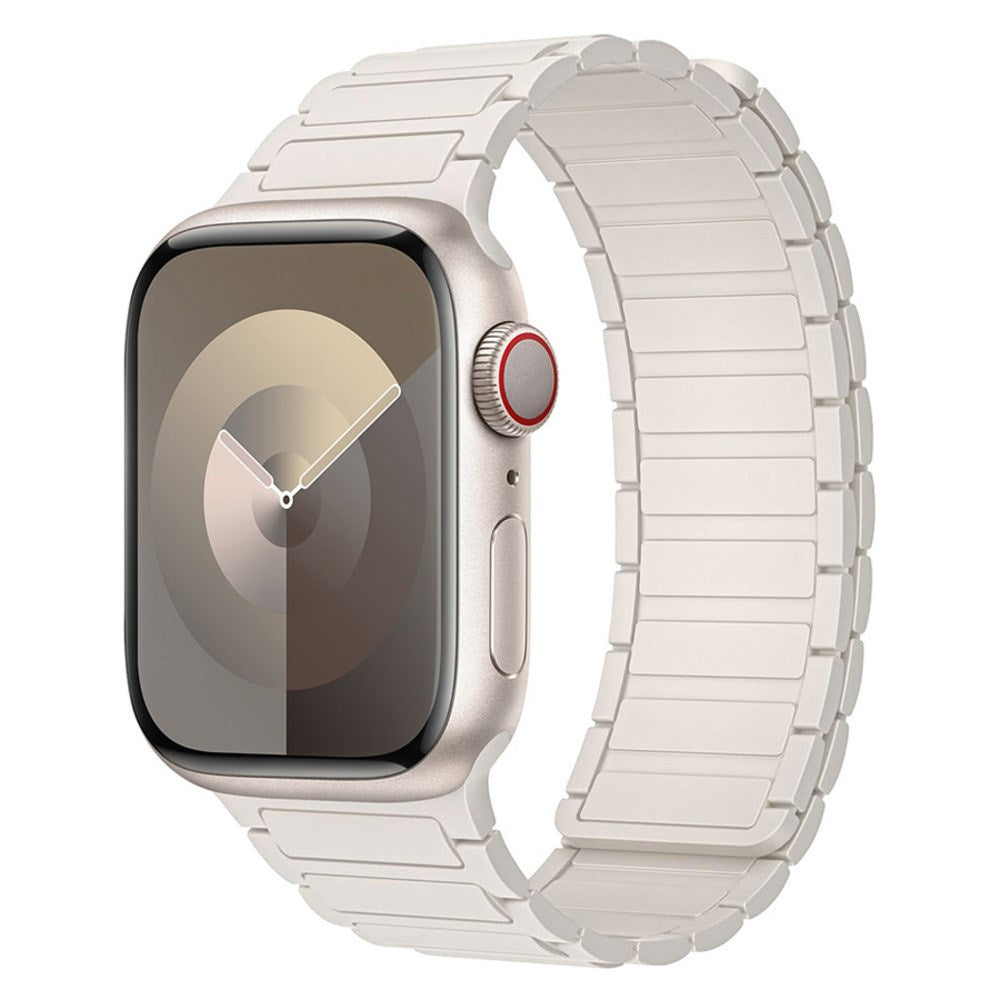 Lippa Apple Watch (38/40/41/42 mm) Magnetisk Silikone Urrem - Hvid