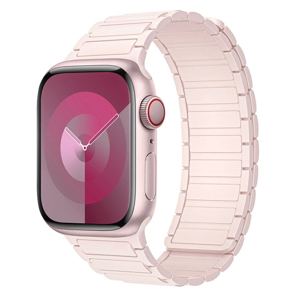Lippa Apple Watch (38/40/41/42 mm) Magnetisk Silikone Urrem - Lyserød