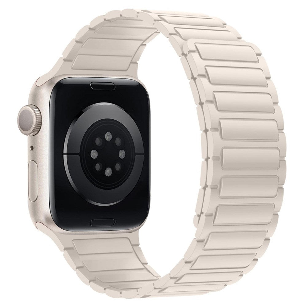 Lippa Apple Watch (42/44/45/46/49 mm) Magnetisk Silikone Urrem - Hvid
