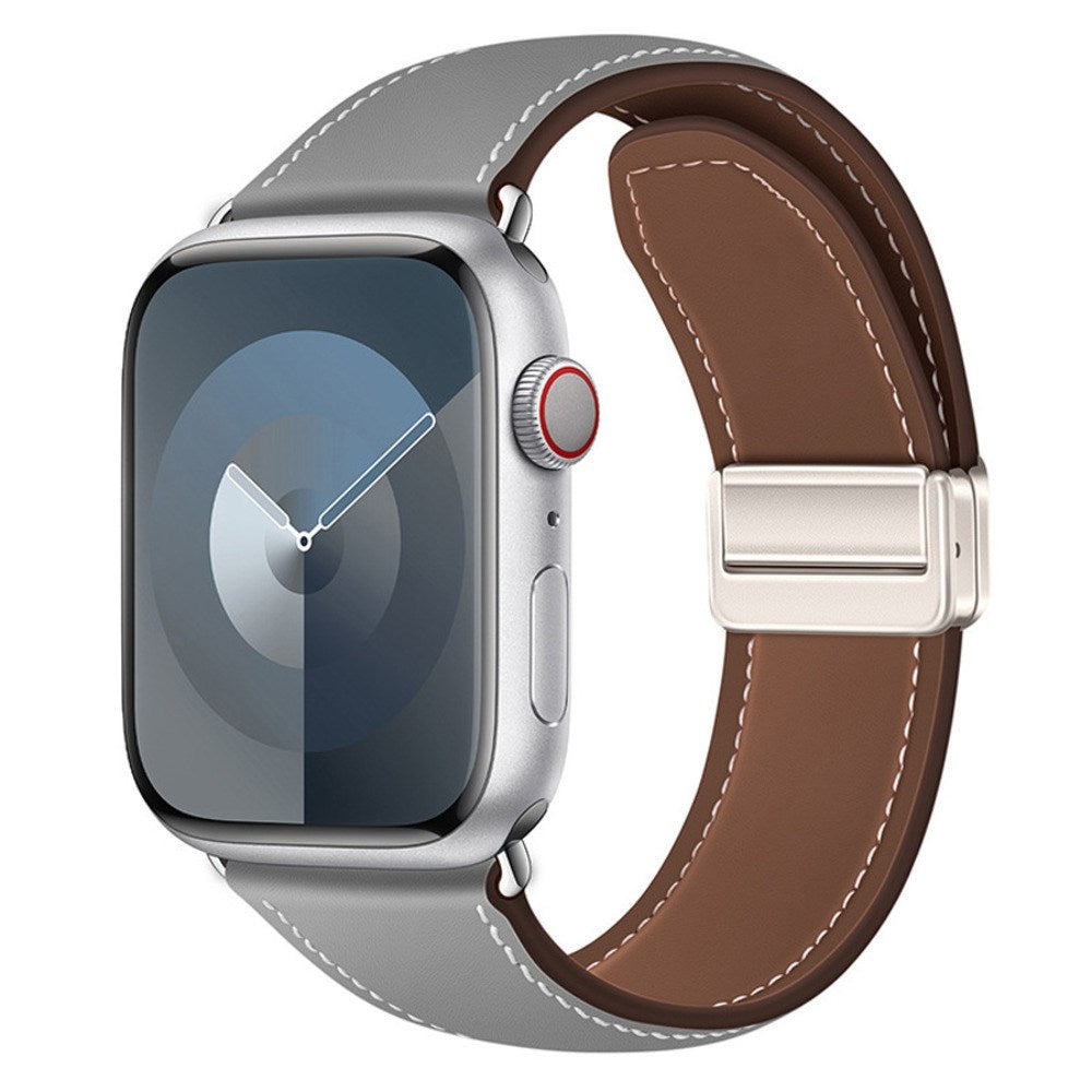 Lippa Apple Watch (38/40/41/42 mm) Magnetisk Kunstlæder Urrem - Grå