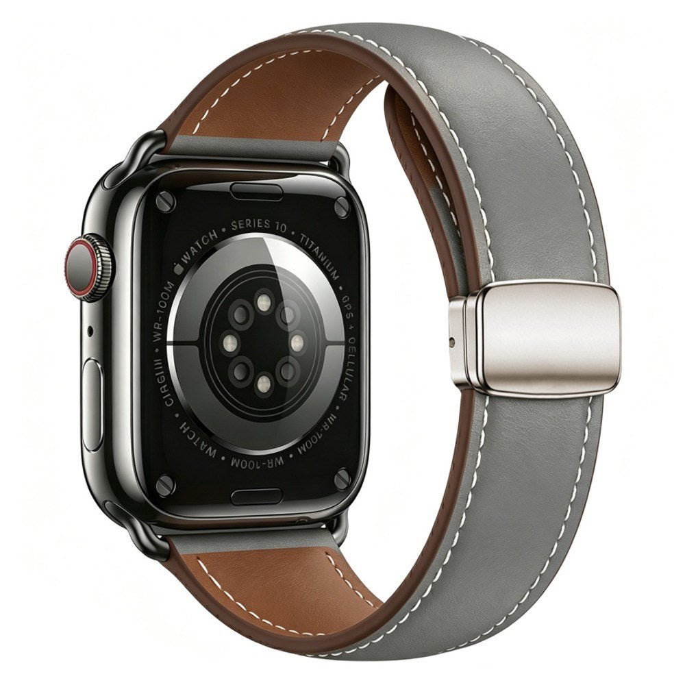 Lippa Apple Watch (38/40/41/42 mm) Magnetisk Kunstlæder Urrem - Grå