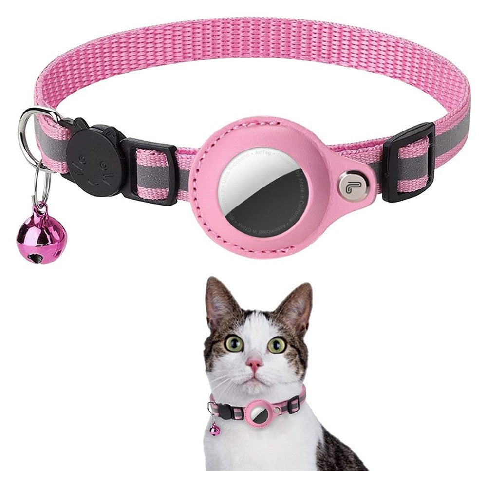 Lippa Halsbånd (22-32 cm) med AirTag 1. & 2. Gen. Etui - Lyserød