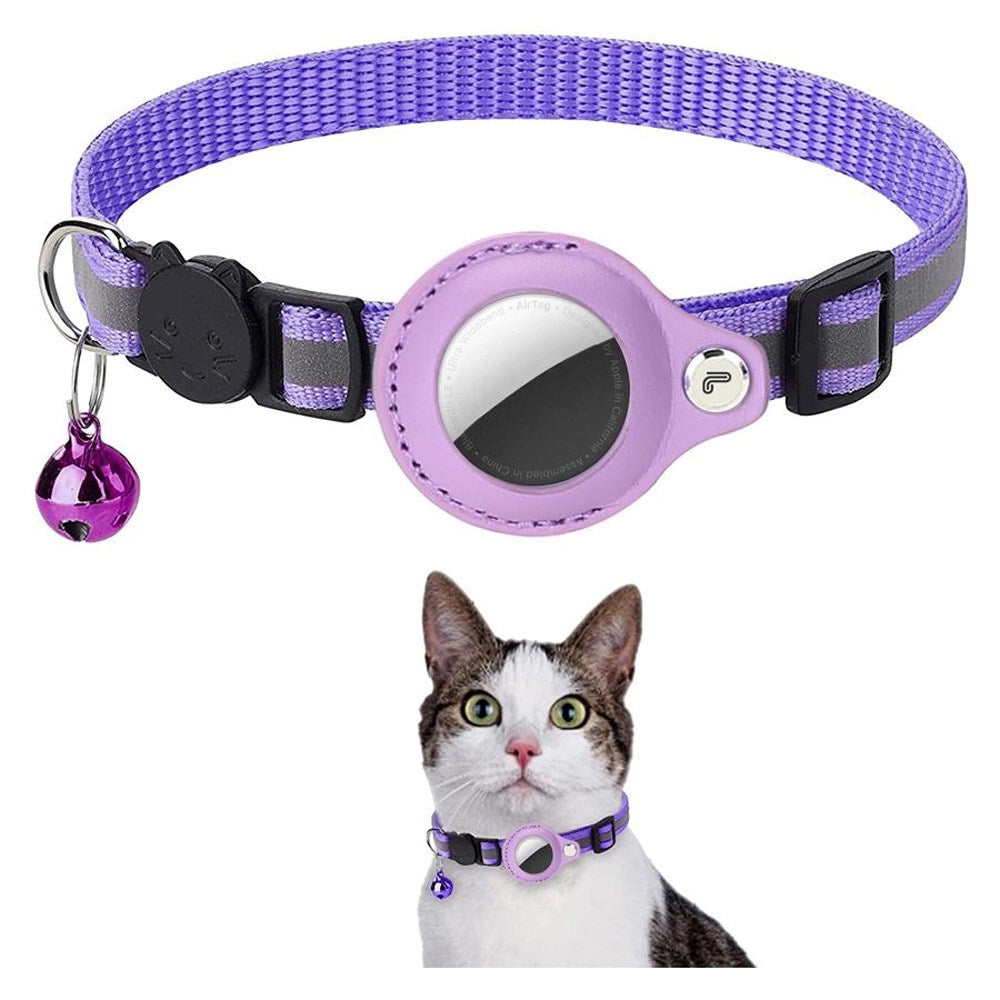 Lippa Halsbånd (22-32 cm) med AirTag 1. & 2. Gen. Etui - Lilla