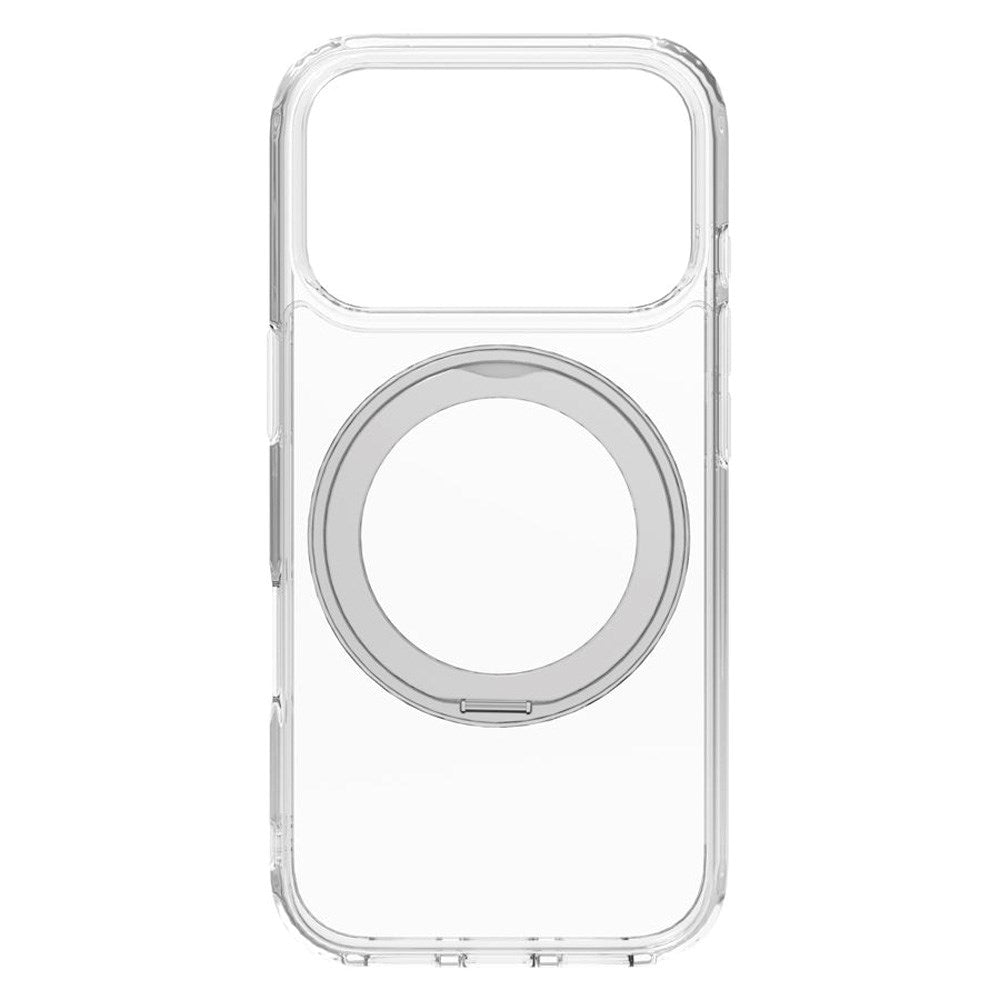 Lippa iPhone 17 Pro Hybrid Cover m. Roterende Kickstand - MagSafe Kompatibel - Gennemsigtig / Sølv