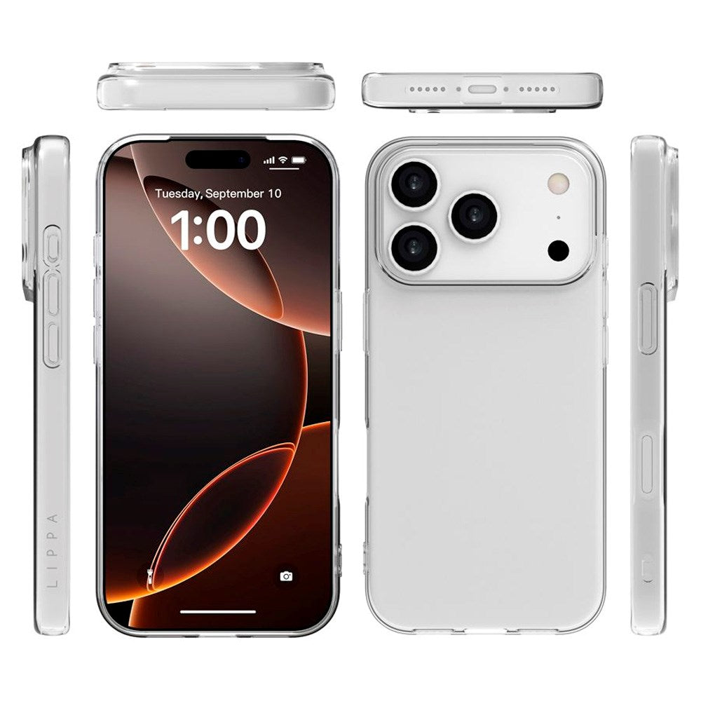 Lippa iPhone 17 Pro Slankt Fleksibelt Plastik Bagside Cover - Gennemsigtig