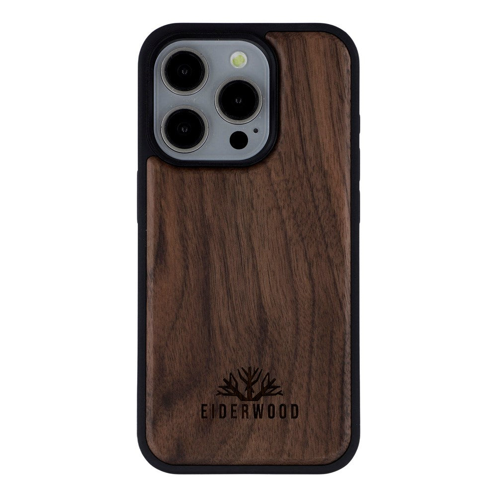 iPhone 15 Pro - EIDERWOOD Magnetisk Træcover - MagSafe Kompatibel - Valnøddetræ