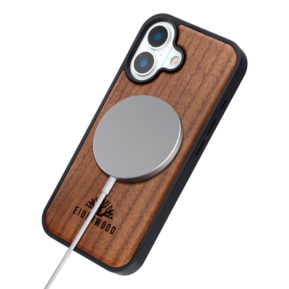 iPhone 17 - EIDERWOOD Magnetisk Træcover - MagSafe Kompatibel - Valnøddetræ