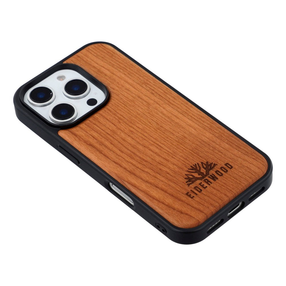 iPhone 16 Pro - EIDERWOOD Magnetisk Træcover - MagSafe Kompatibel - Kirsebærtræ