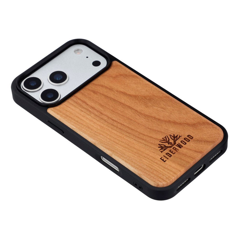 iPhone 17 Pro Max - EIDERWOOD Magnetisk Træcover - MagSafe Kompatibel - Kirsebærtræ