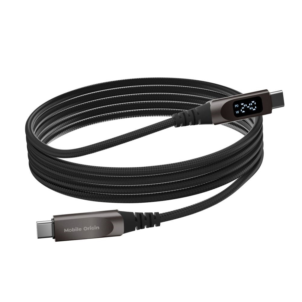 Mobile Origin USB-C til USB-C Kabel -240W - Display - 1.5m - Sort