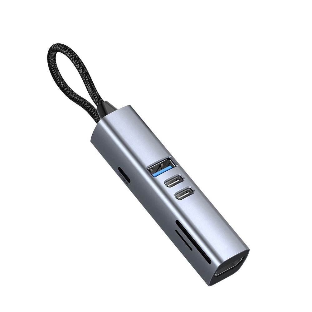 Mobile Origin 7-i-1 USB-C Hub m. 1 x USB-A 3 x USB-C 1 x HDMI 1 x TF / SD Kort - Grå
