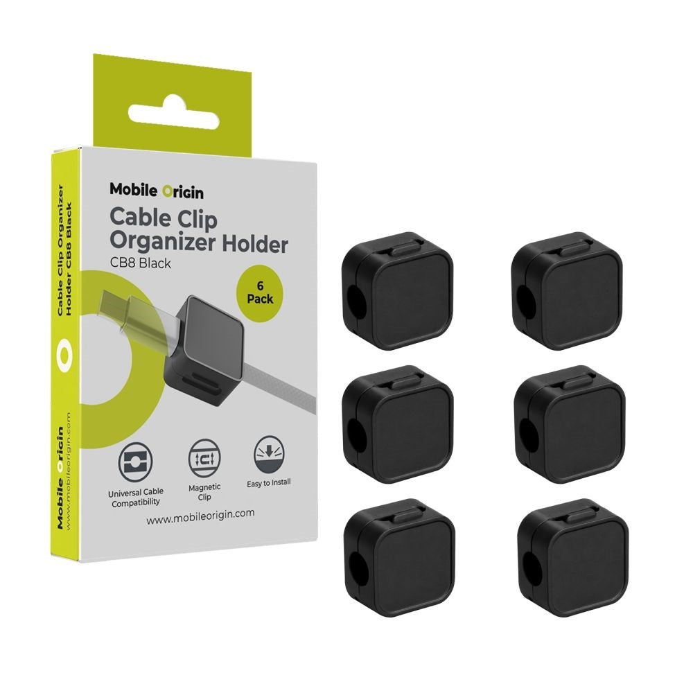 Mobile Origin Kabelholder m. Magnetisk Lukning - 6 stk. - Sort