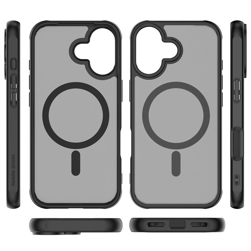 Mobile Origin iPhone 16 Hybrid Mobil Cover - MagSafe Kompatibel - Mat Sort