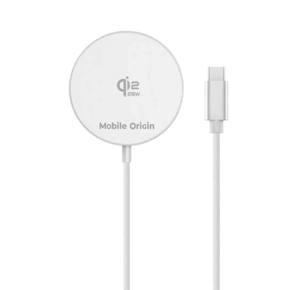Mobile Origin Trådløs Oplader Qi2 25W - MagSafe Kompatibel - Hvid