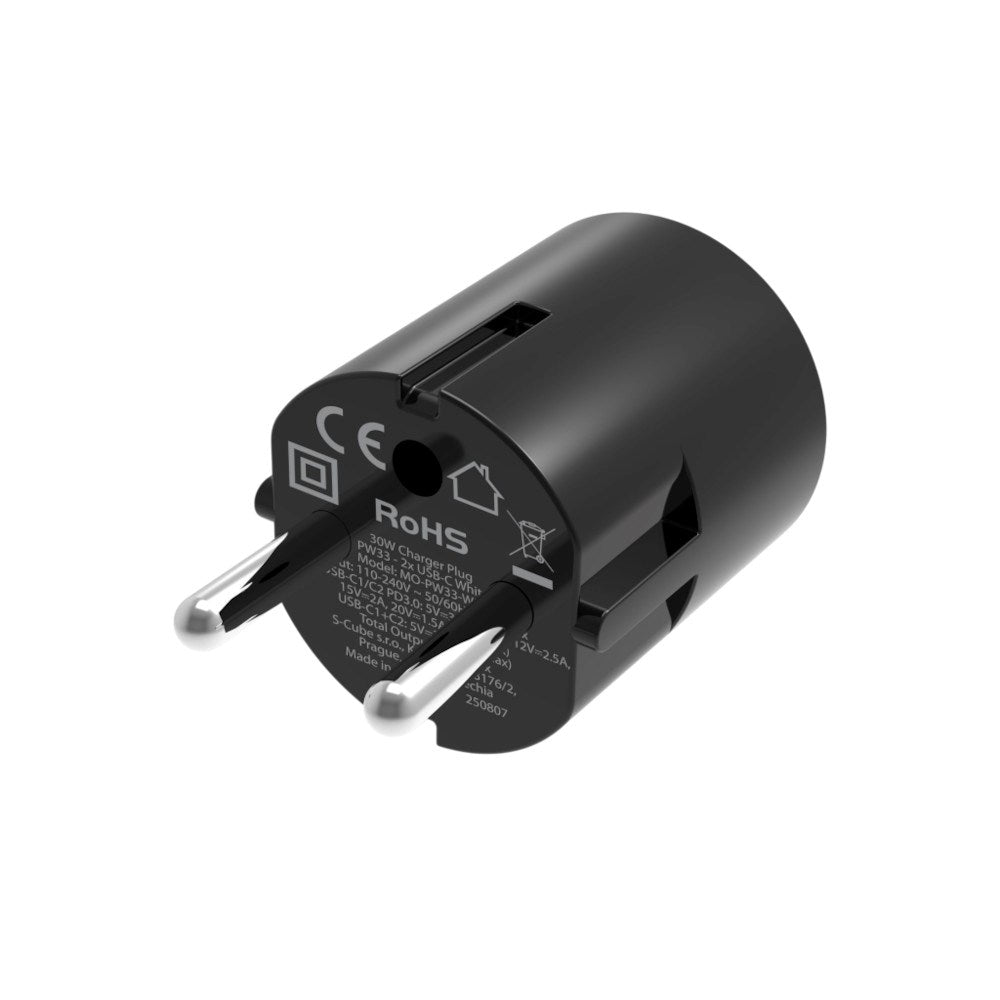 Mobile Origin Hurtig Vægoplader 30W 2 x USB-C - Sort