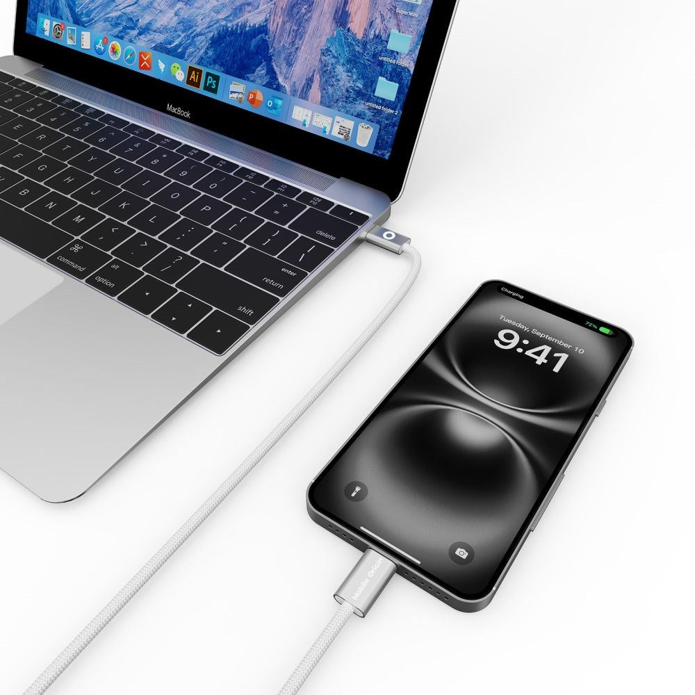 Mobile Origin UltraSlim Kabel - USB-C til USB-C - 60W - 1m - Hvid