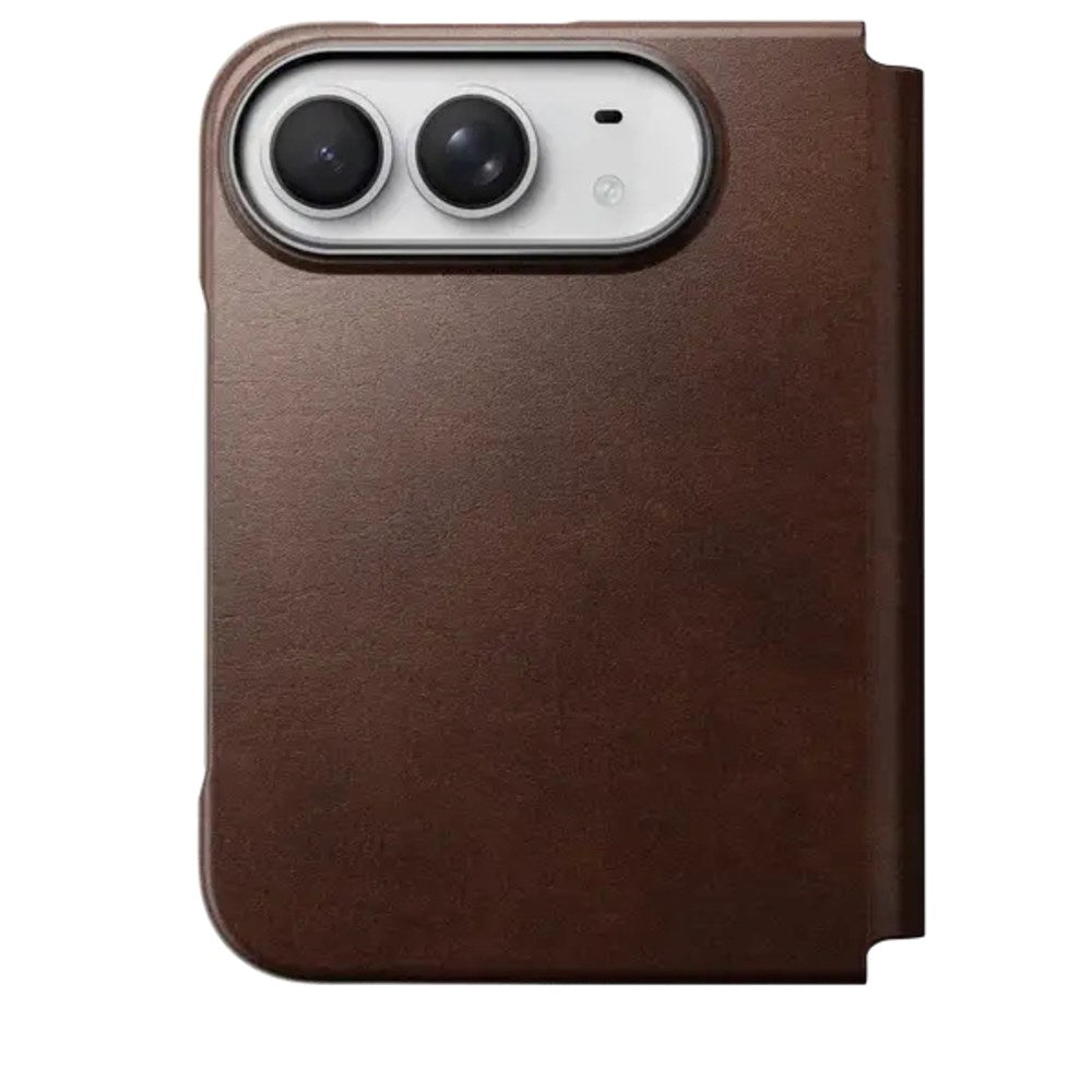iPhone Duo Nomad Traditional Horween Leather Folio Flip Cover - MagSafe Kompatibel - Rustic Brown