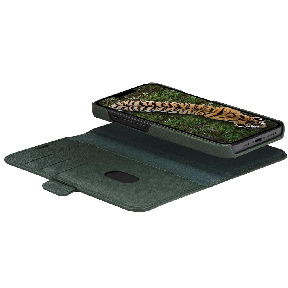 Dbramante1928 iPhone 14 Pro New York 2-i-en Læder Flipcover - Grøn