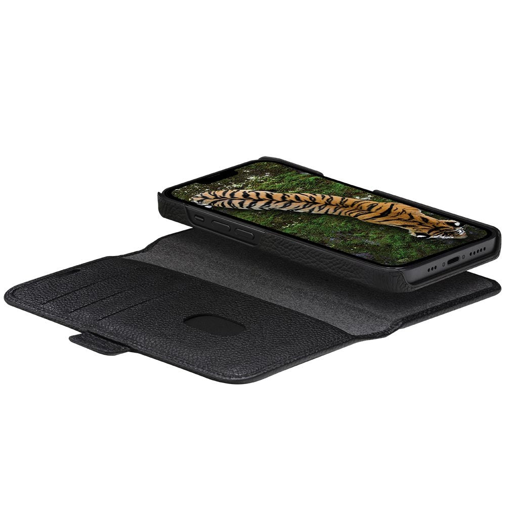 Dbramante1928 iPhone 14 Pro New York 2-i-en Læder Flipcover - Sort