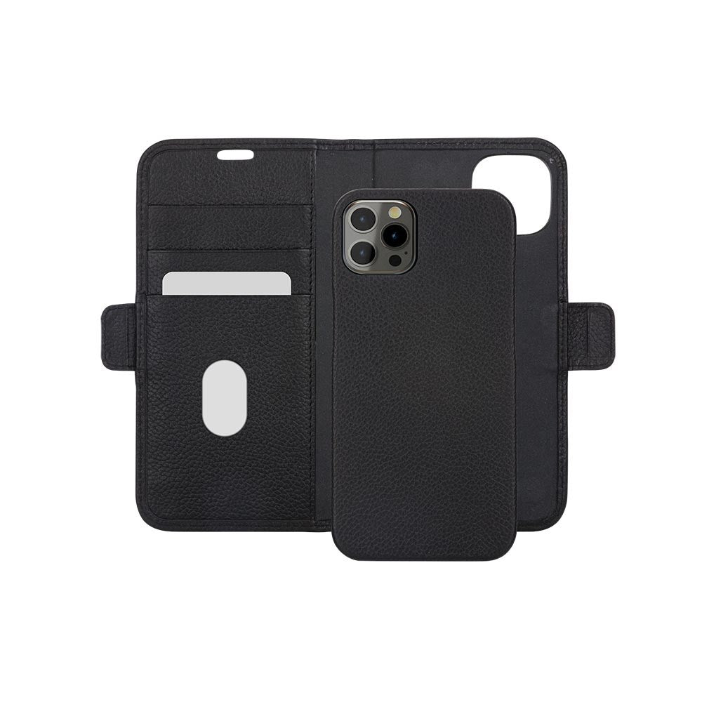 Dbramante1928 iPhone 12/12 Pro New York 2-i-en Læder Flipcover - Sort