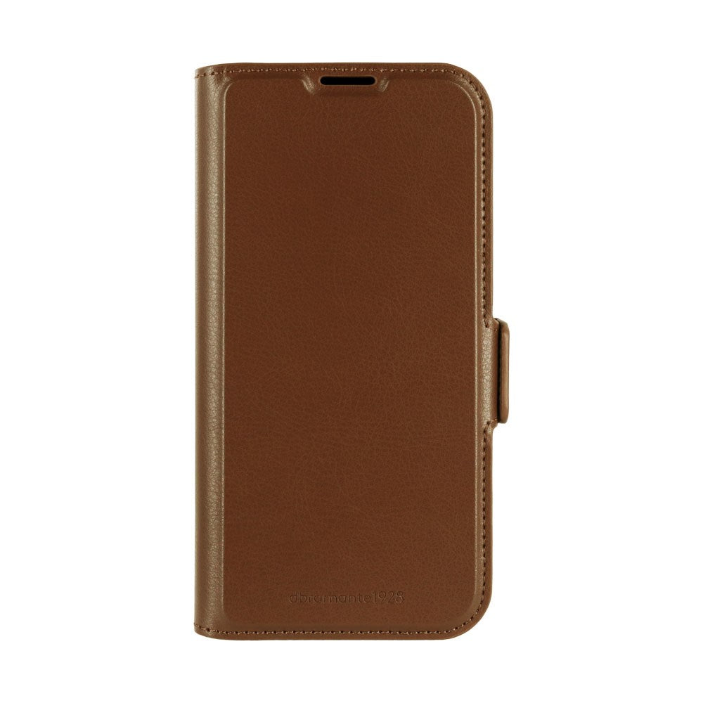 dbramante1928 iPhone 16e Oslo Pro Genanvendt Plastik Flip Cover - Kortholder og Ståfunktion - Dark Tan