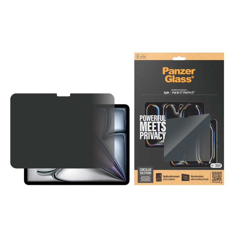 PanzerGlass Privacy Skærmbeskyttelse til iPad Air 13" (2025 / 2024) / iPad Pro 13'' 2024 - Ultra-Wide Fit