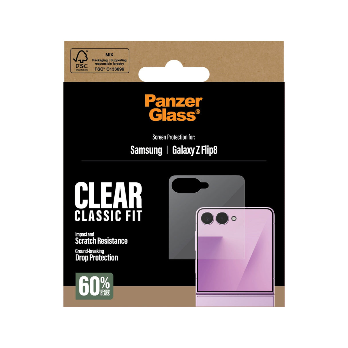 PanzerGlass® Samsung Galaxy Z Flip8 Skærmbeskyttelsesglas - Gennemsigtigt
