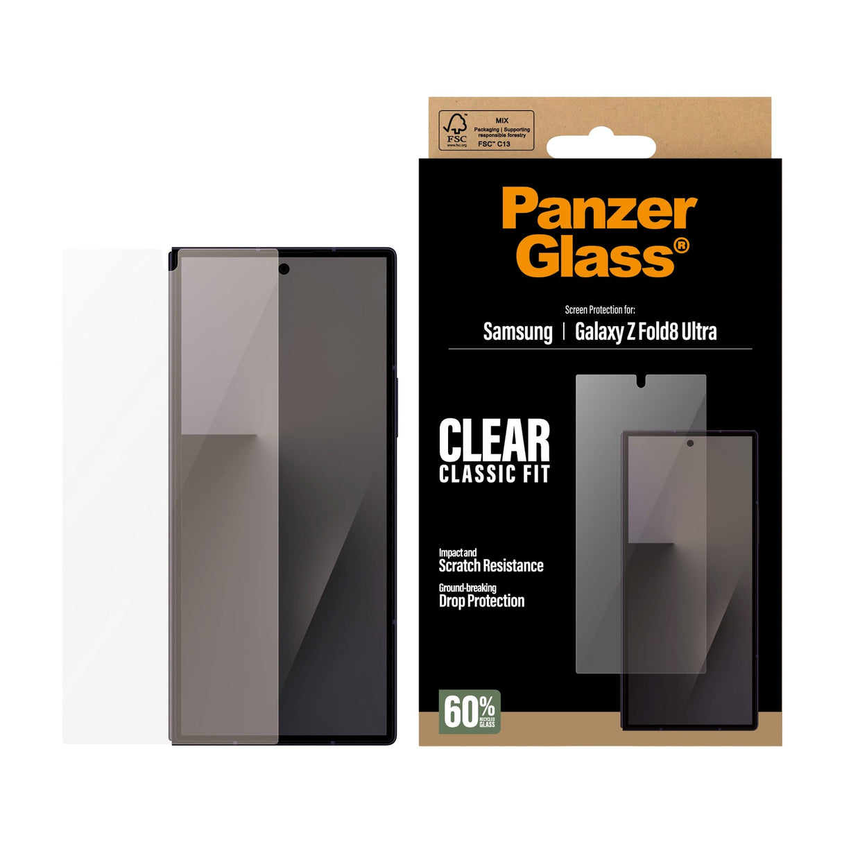 Samsung Galaxy Z Fold8 Ultra PanzerGlass® Skærmbeskyttelse - Gennemsigtig