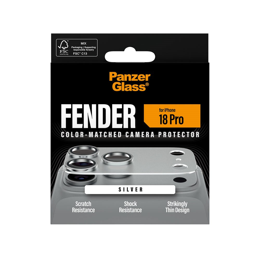 iPhone 18 Pro PanzerGlass FENDER Kamerabeskyttelse - Silver
