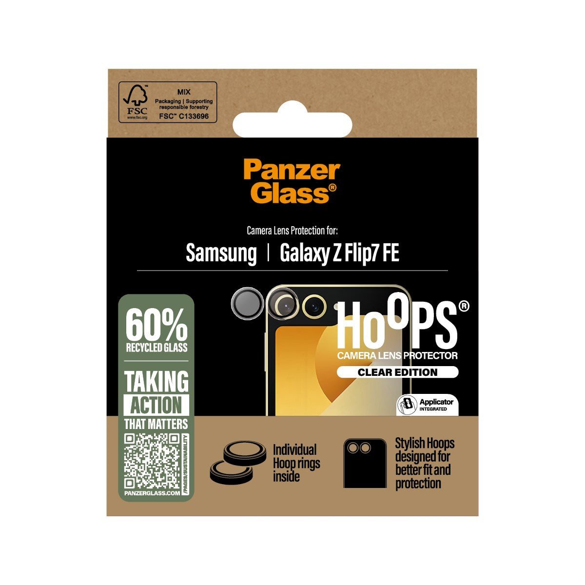 Samsung Galaxy Z Flip7 FE - PanzerGlass - Hoops Kameralinsebeskyttelse - Gennemsigtig