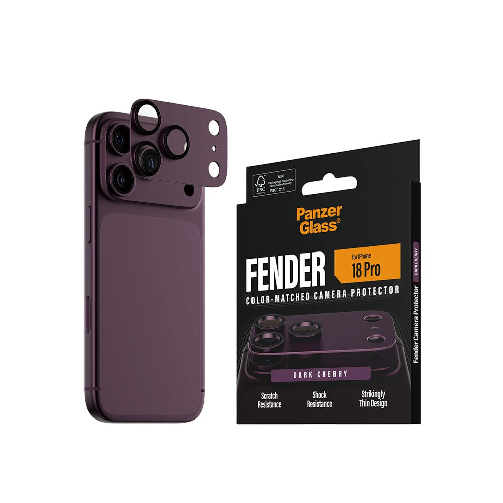 iPhone 18 Pro PanzerGlass FENDER Kamerabeskyttelse - Dark Cherry